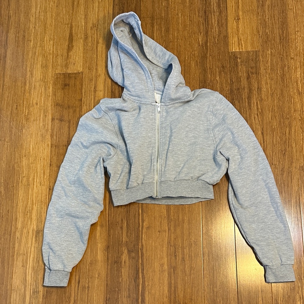 ALO Yoga Heather Gray Zip-Up Hoodie